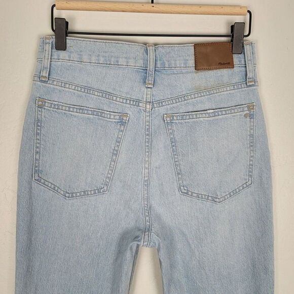 Madewell Size 27 Slim Demi Boot Jeans High Waist Crop Light Wash Blue - Picture 5 of 12